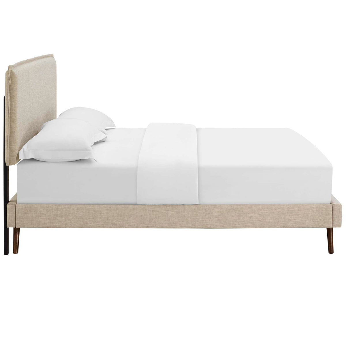 Amaris Fabric Platform Bed with Round Splayed Legs - view 5