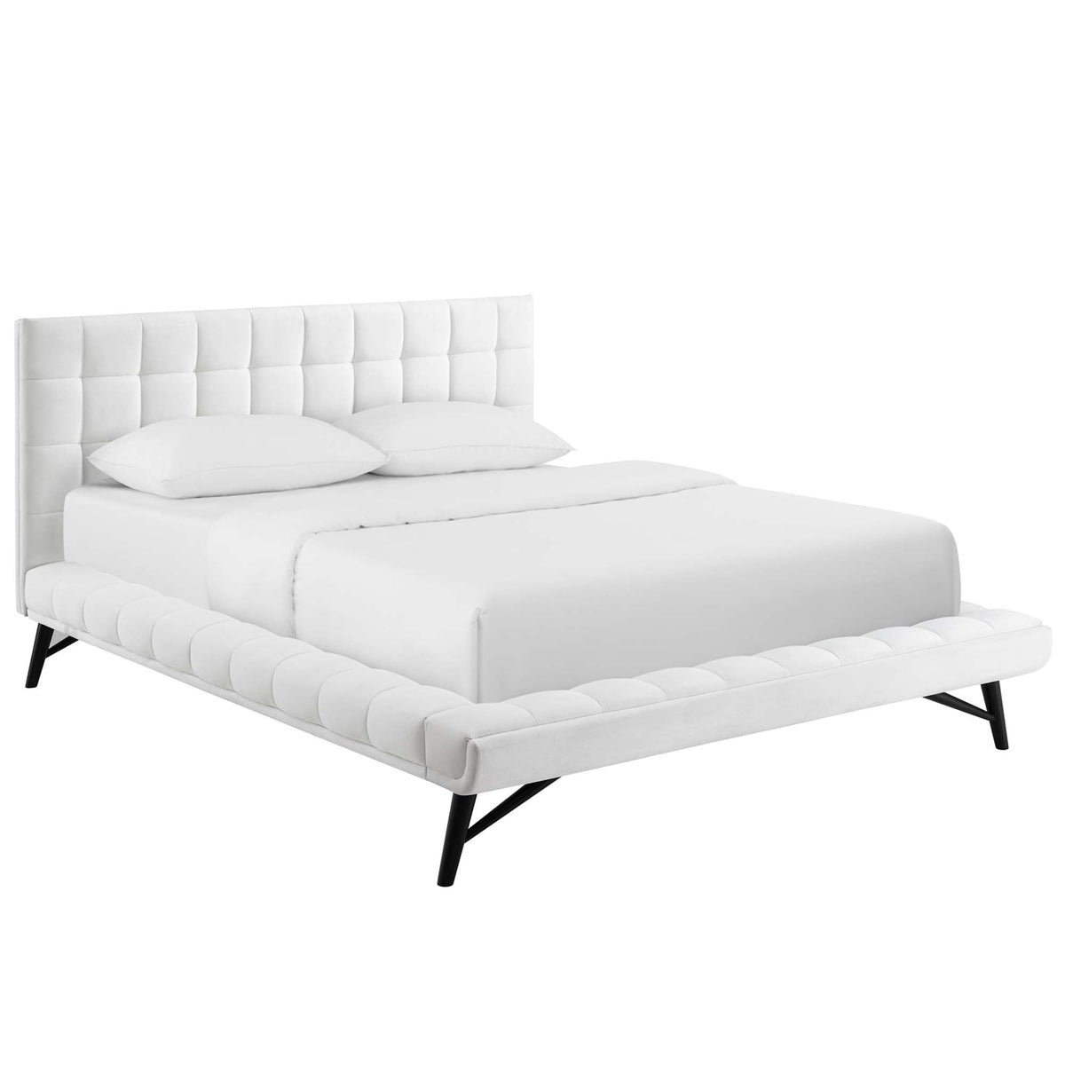 Julia Biscuit Tufted Performance Velvet Platform Bed