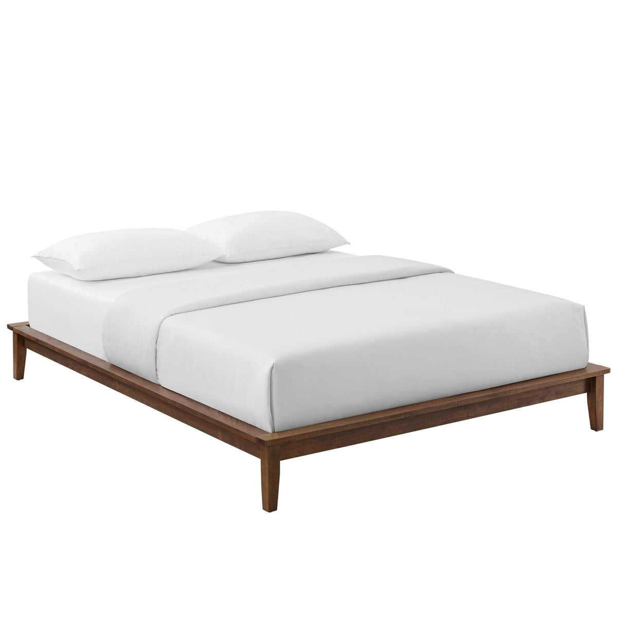 Lodge Wood Platform Bed Frame, Full, Walnut - view 1