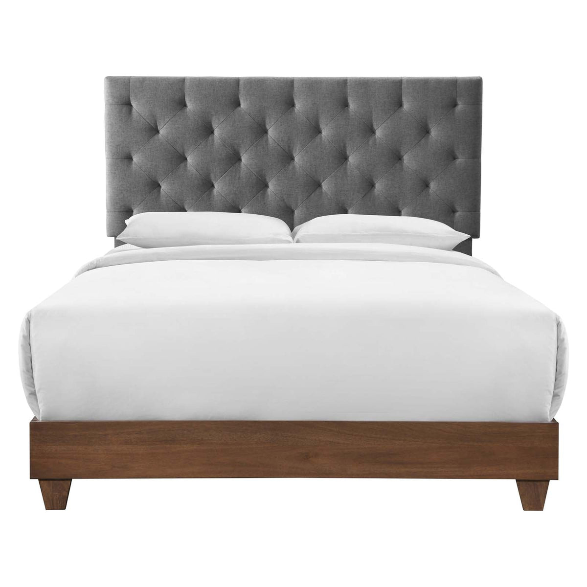 Rhiannon Diamond Tufted Upholstered Fabric Bed