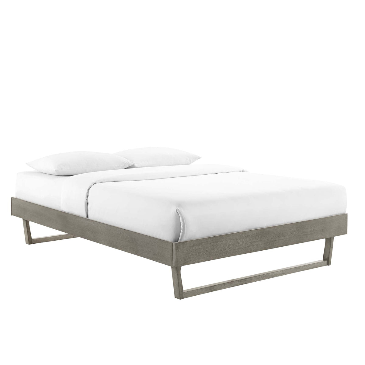 Billie Wood Platform Bed Frame, Queen, Gray - view 1