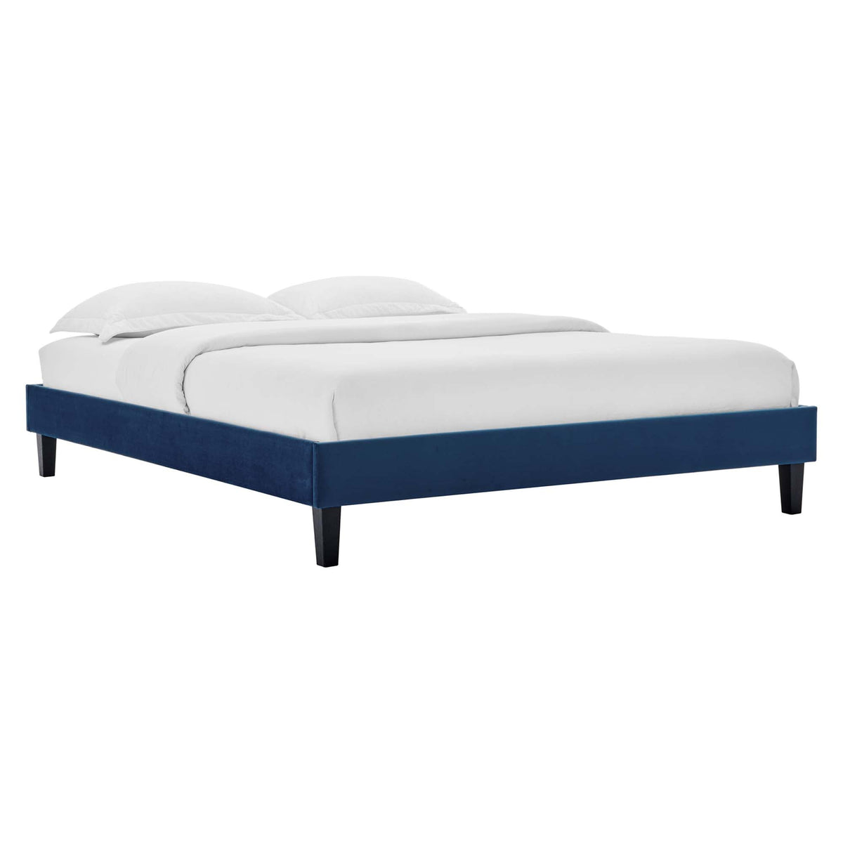 Reign Performance Velvet Platform Bed Frame