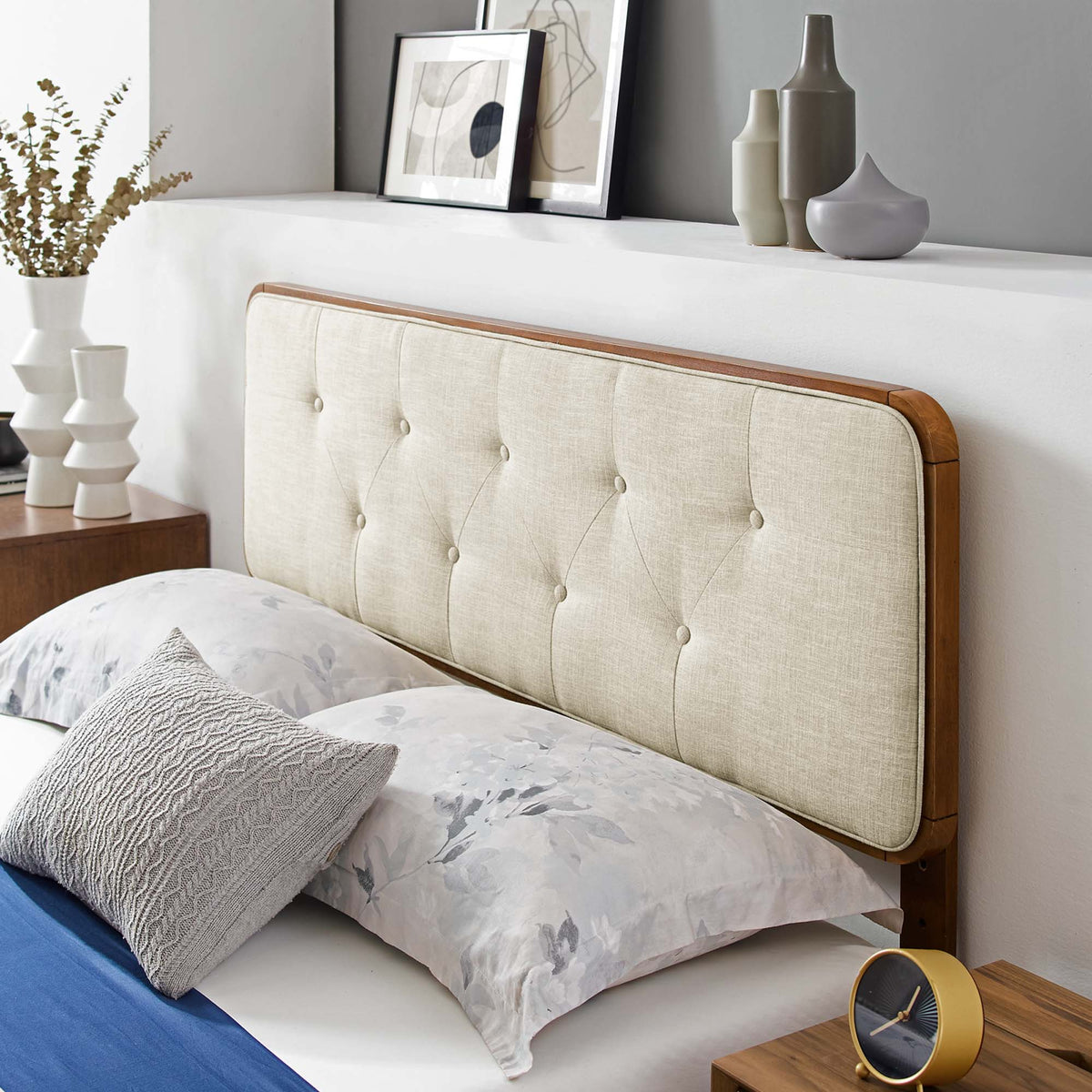Bridgette Wood Platform Bed With Angular Frame