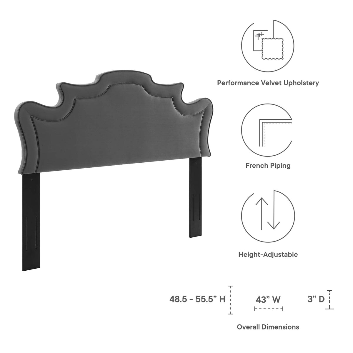 Evangeline Performance Velvet Headboard - view 5