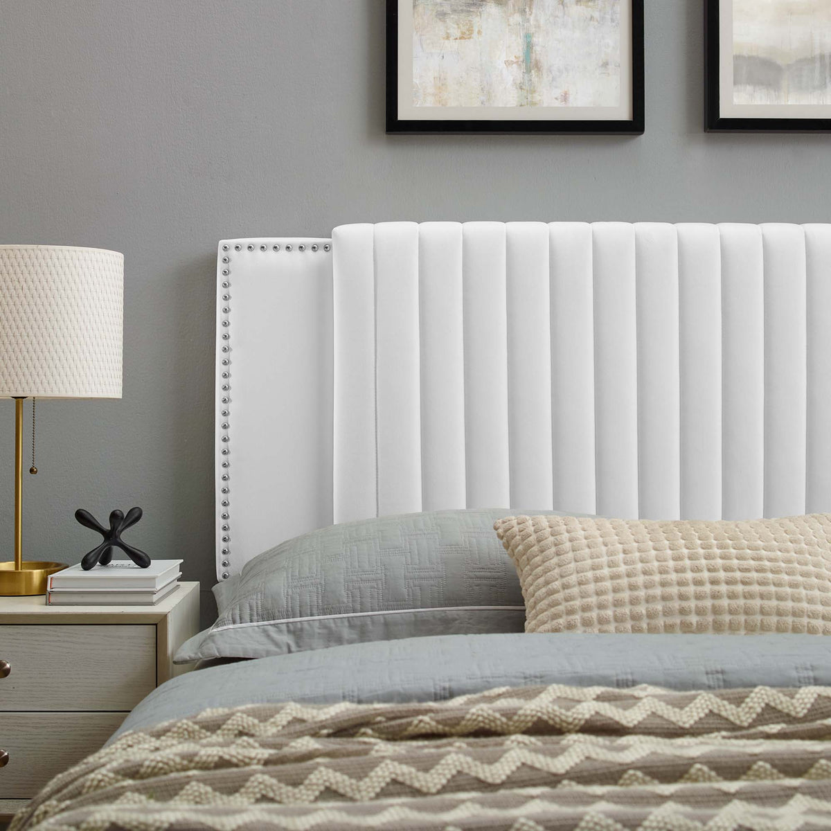 Felicity Channel Tufted Performance Velvet Headboard