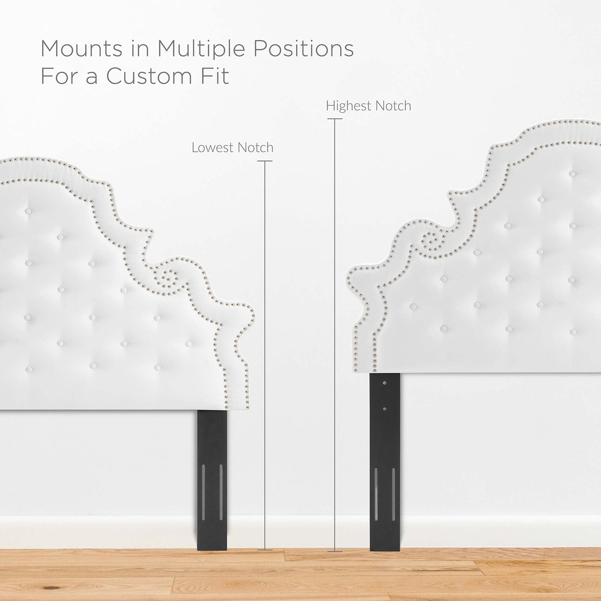 Gwyneth Tufted Performance Velvet Platform Bed With Black Wood Legs