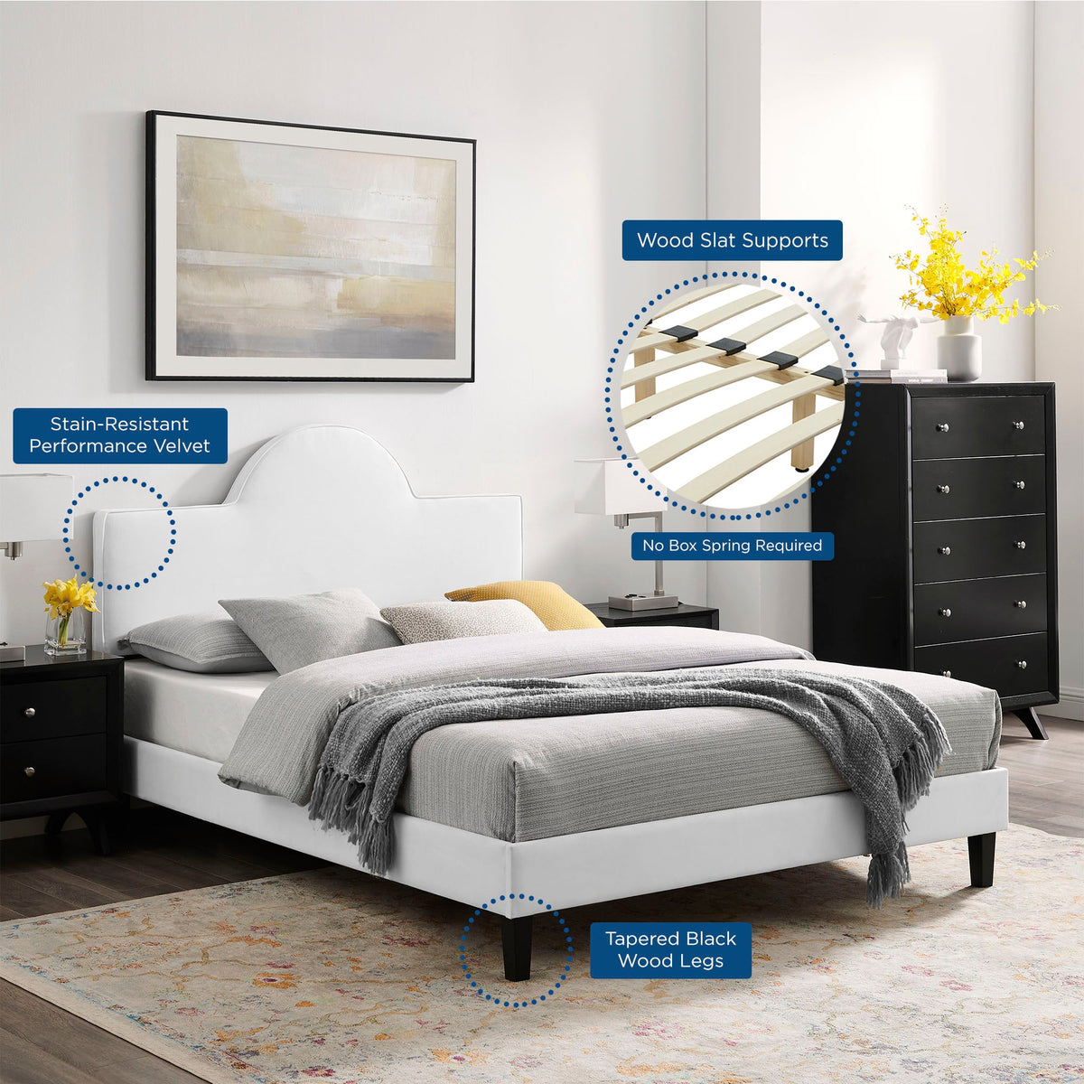 Soleil Performance Velvet Bed