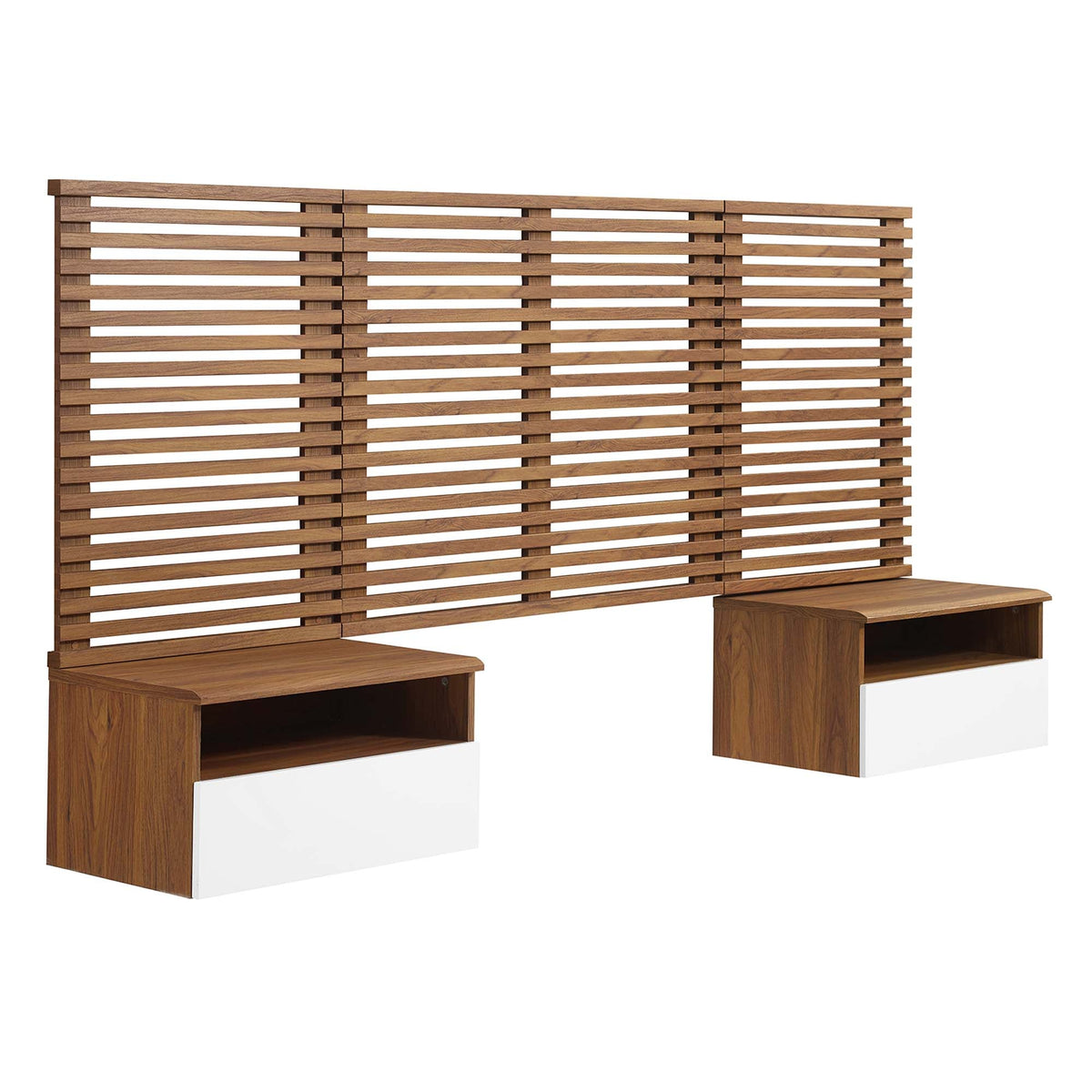 Render Wall Mount Headboard and Modern Nightstands