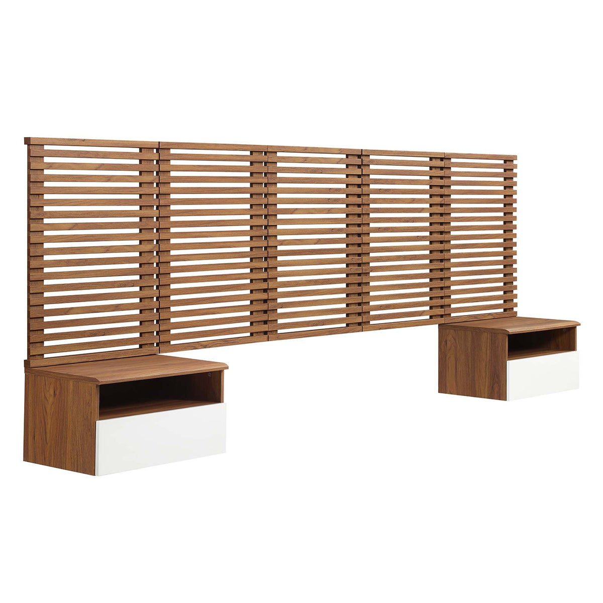 Render Wall Mount Headboard and Modern Nightstands