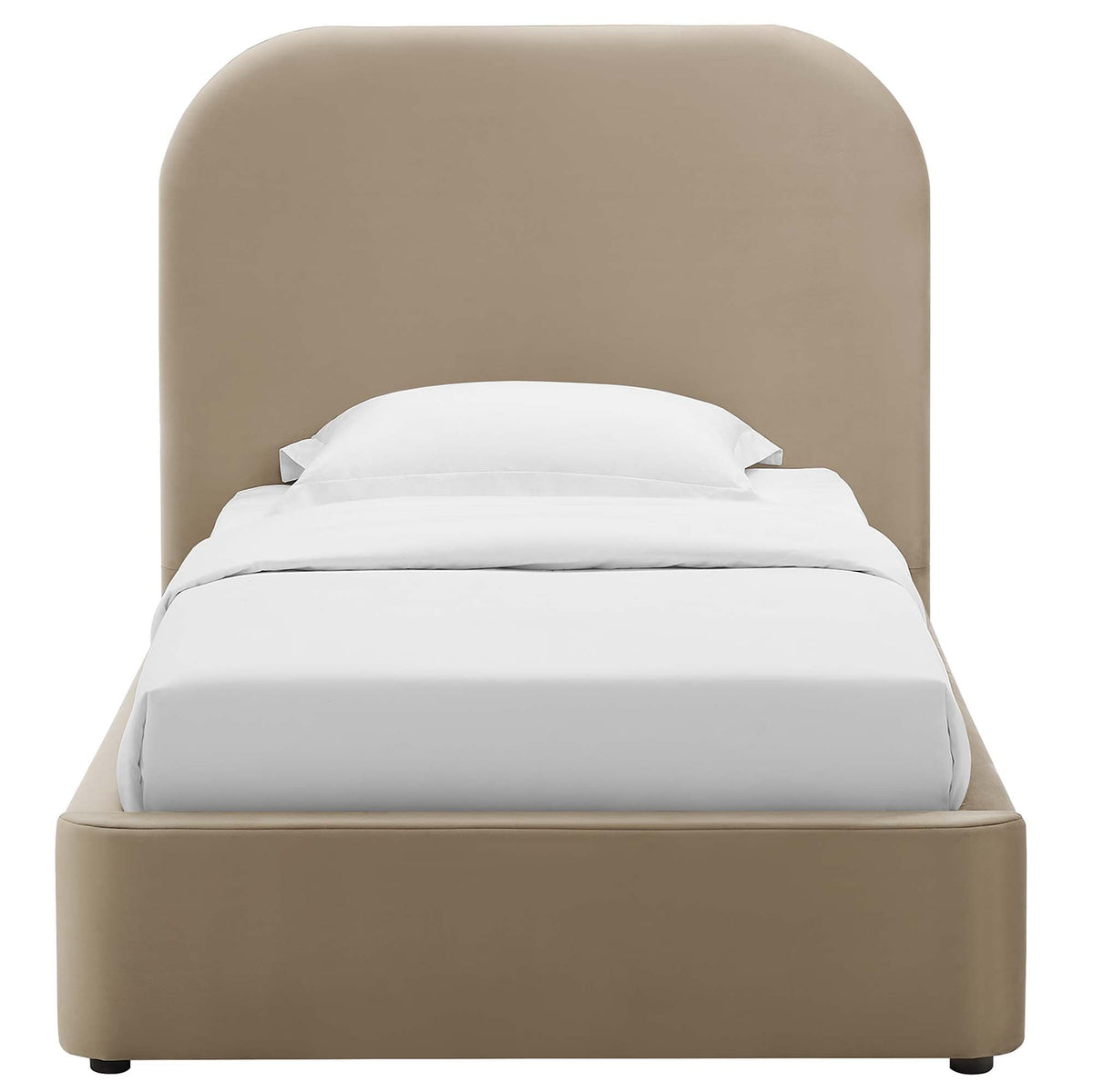 Keynote Performance Velvet Curved Platform Bed