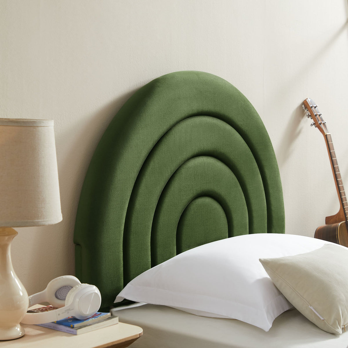 Solana Arched Performance Velvet Platform Bed
