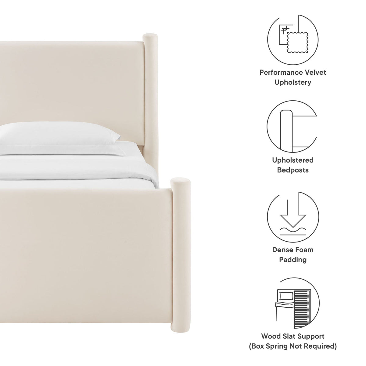 Rael Performance Velvet Platform Bed