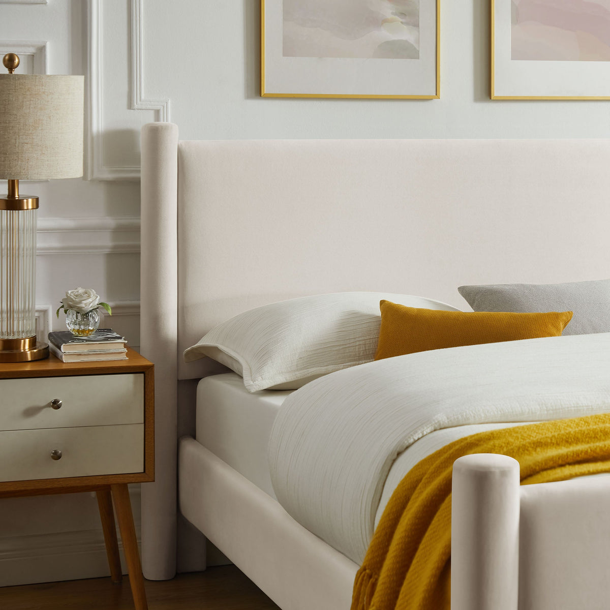 Rael Performance Velvet Platform Bed