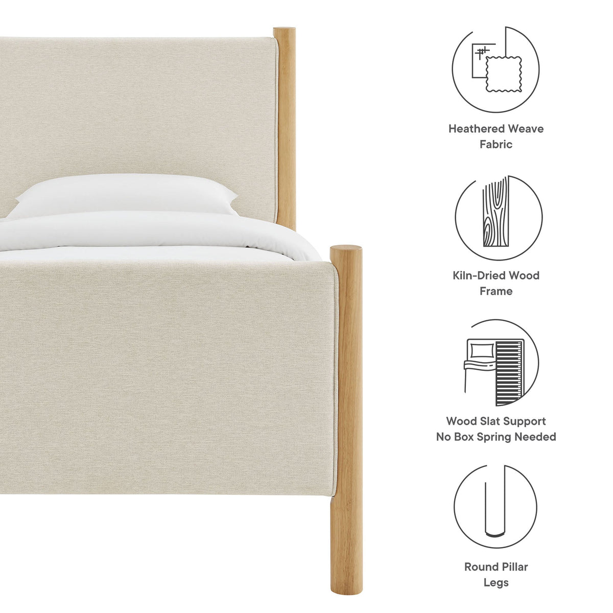 Maven Fabric Upholstered Platform Bed