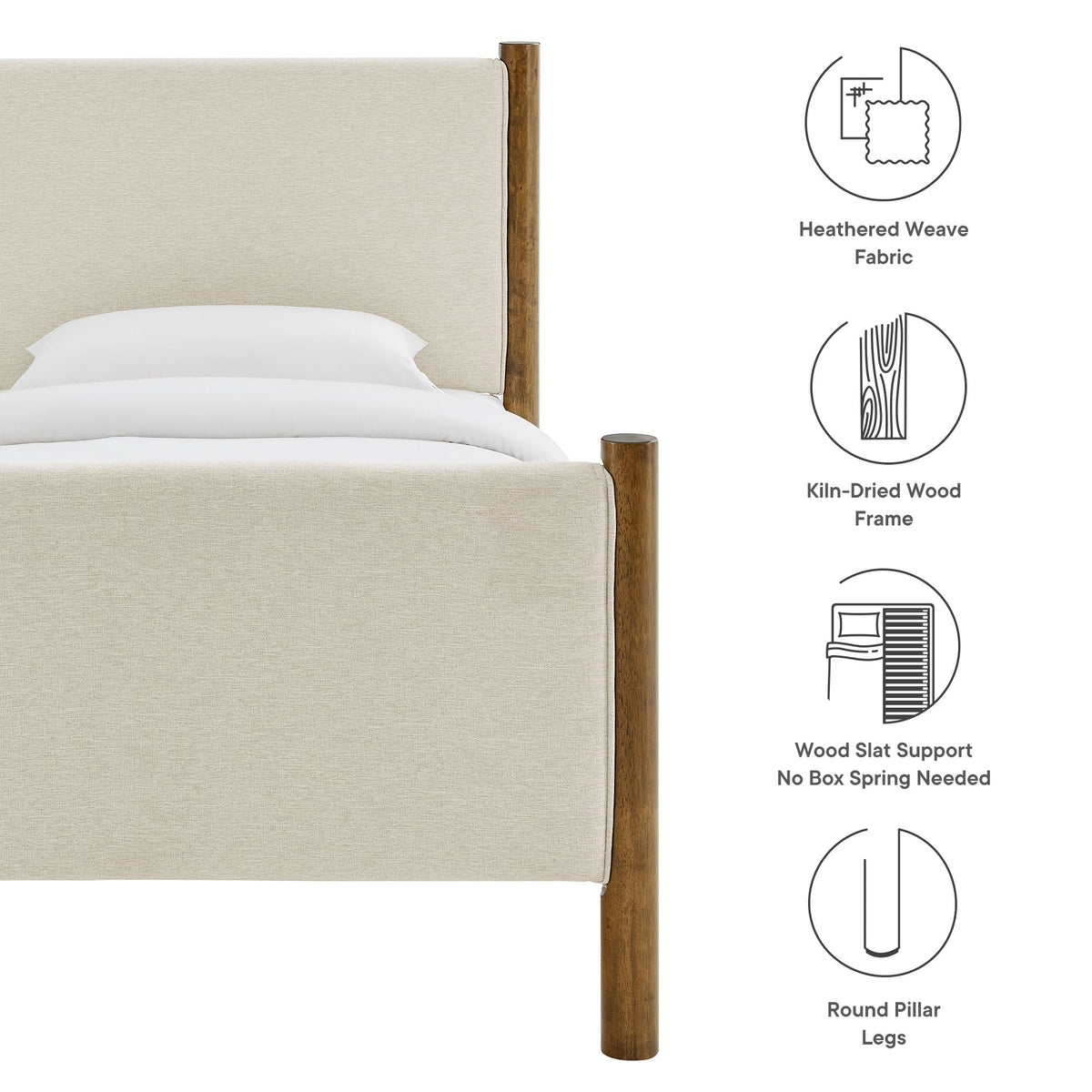 Maven Fabric Upholstered Platform Bed