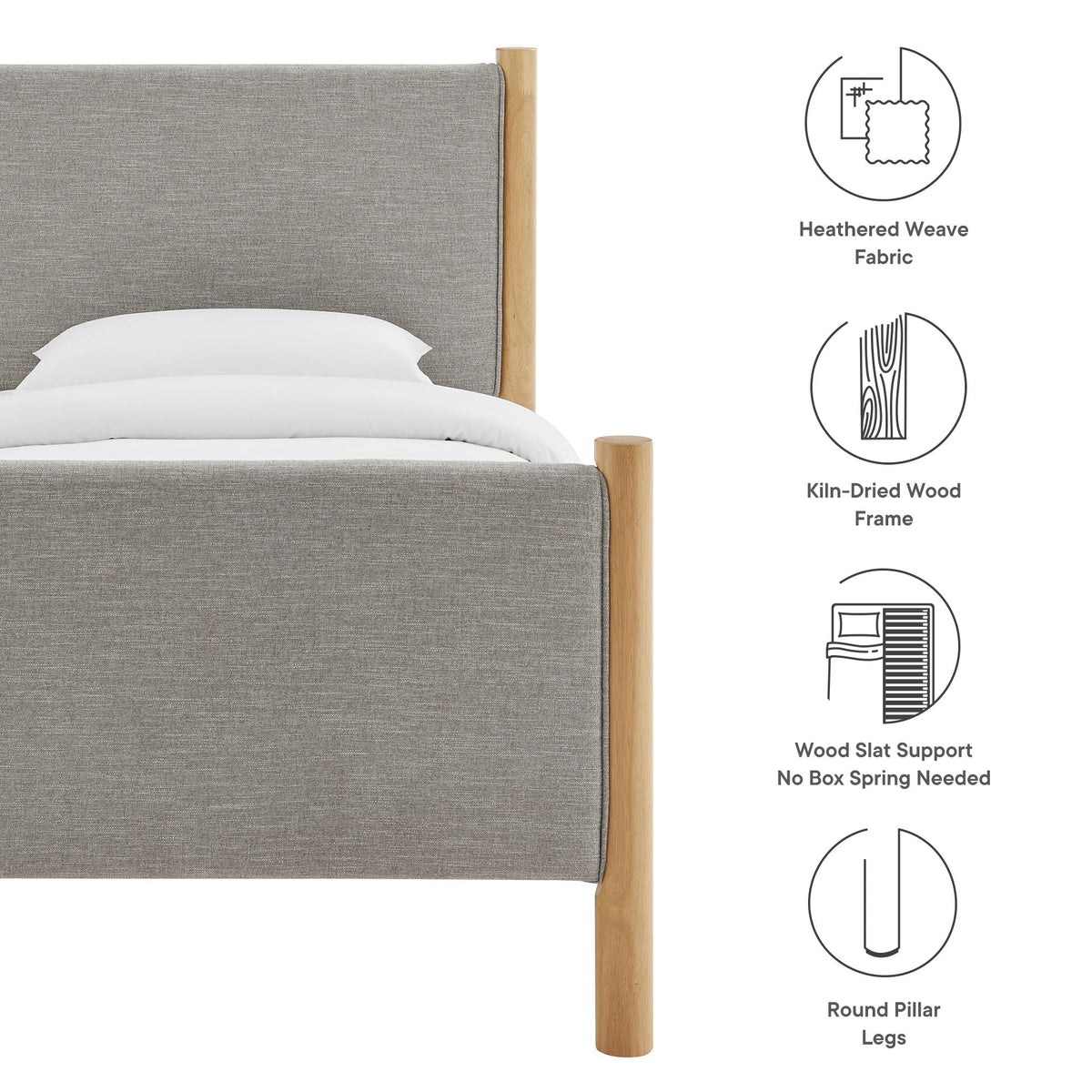 Maven Fabric Upholstered Platform Bed
