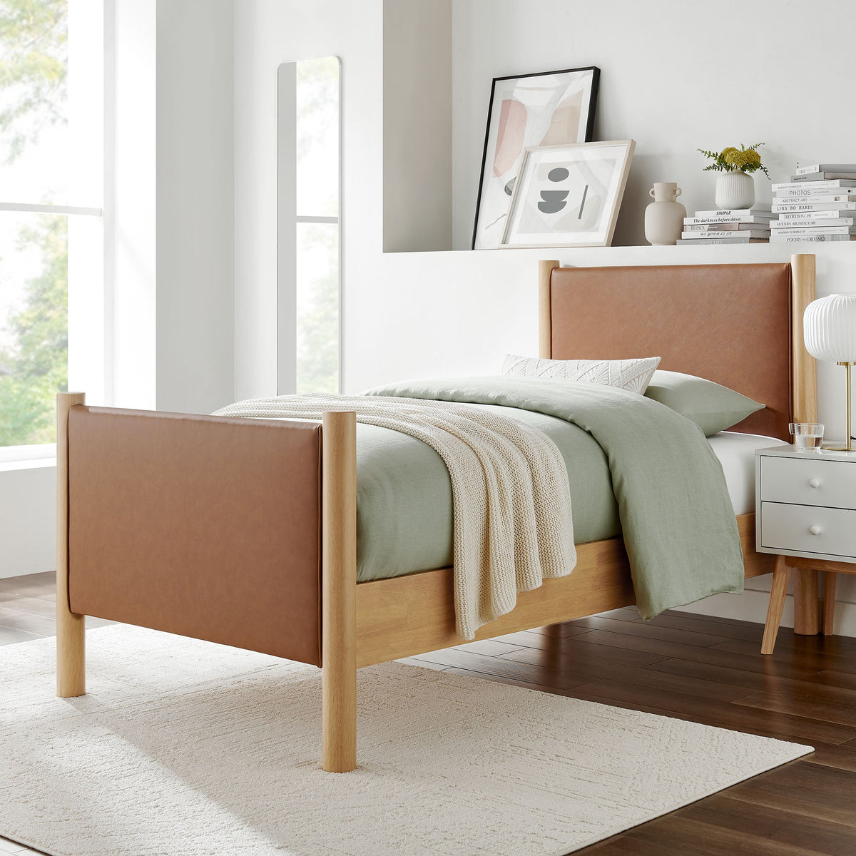 Maven Vegan Leather Upholstered Platform Bed
