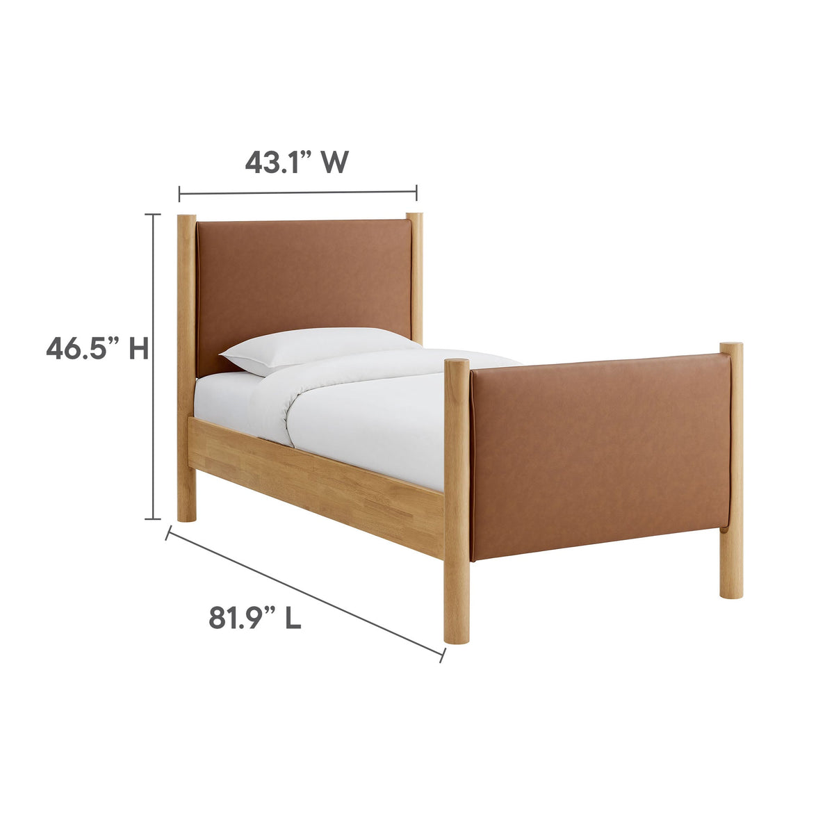 Maven Vegan Leather Upholstered Platform Bed