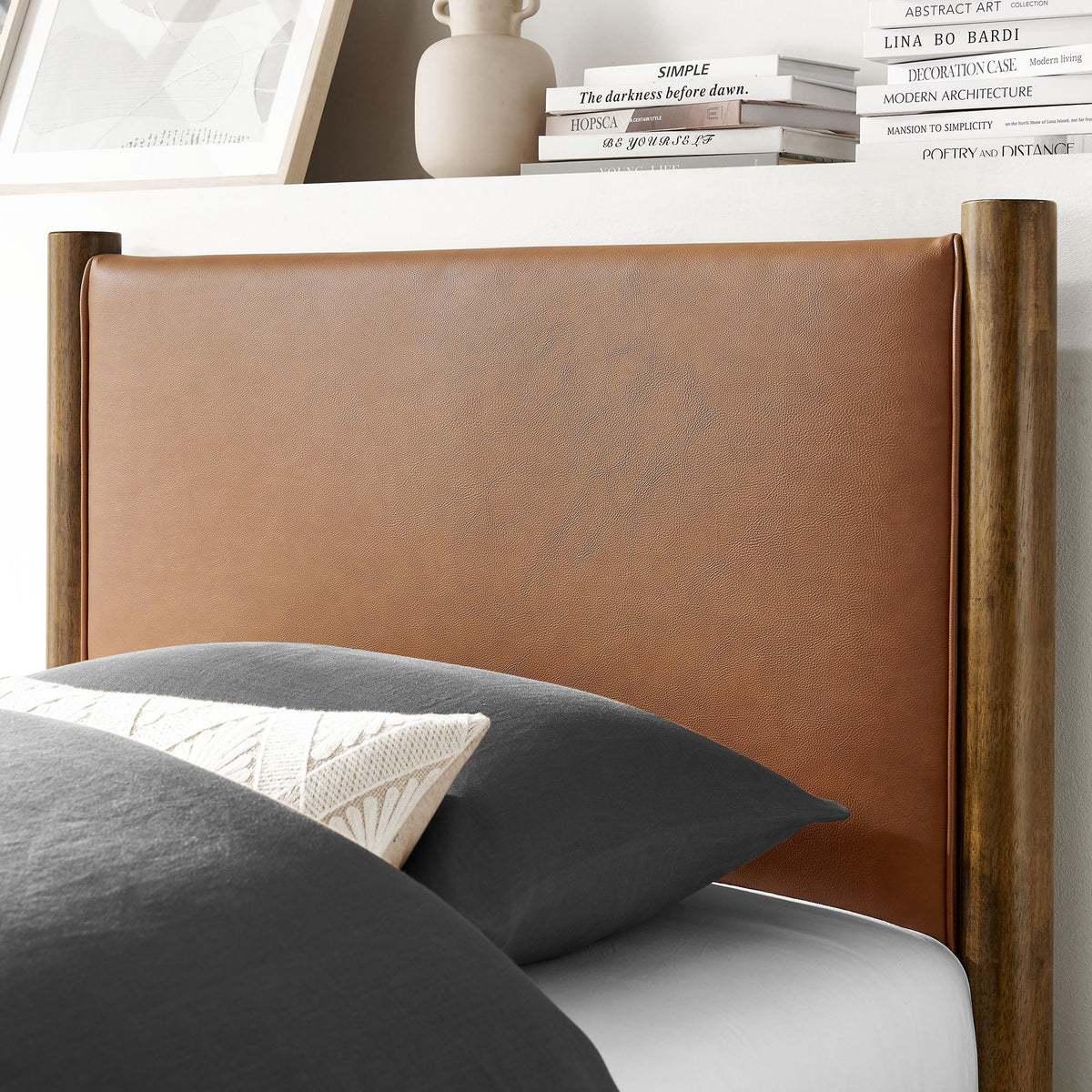 Maven Vegan Leather Upholstered Platform Bed