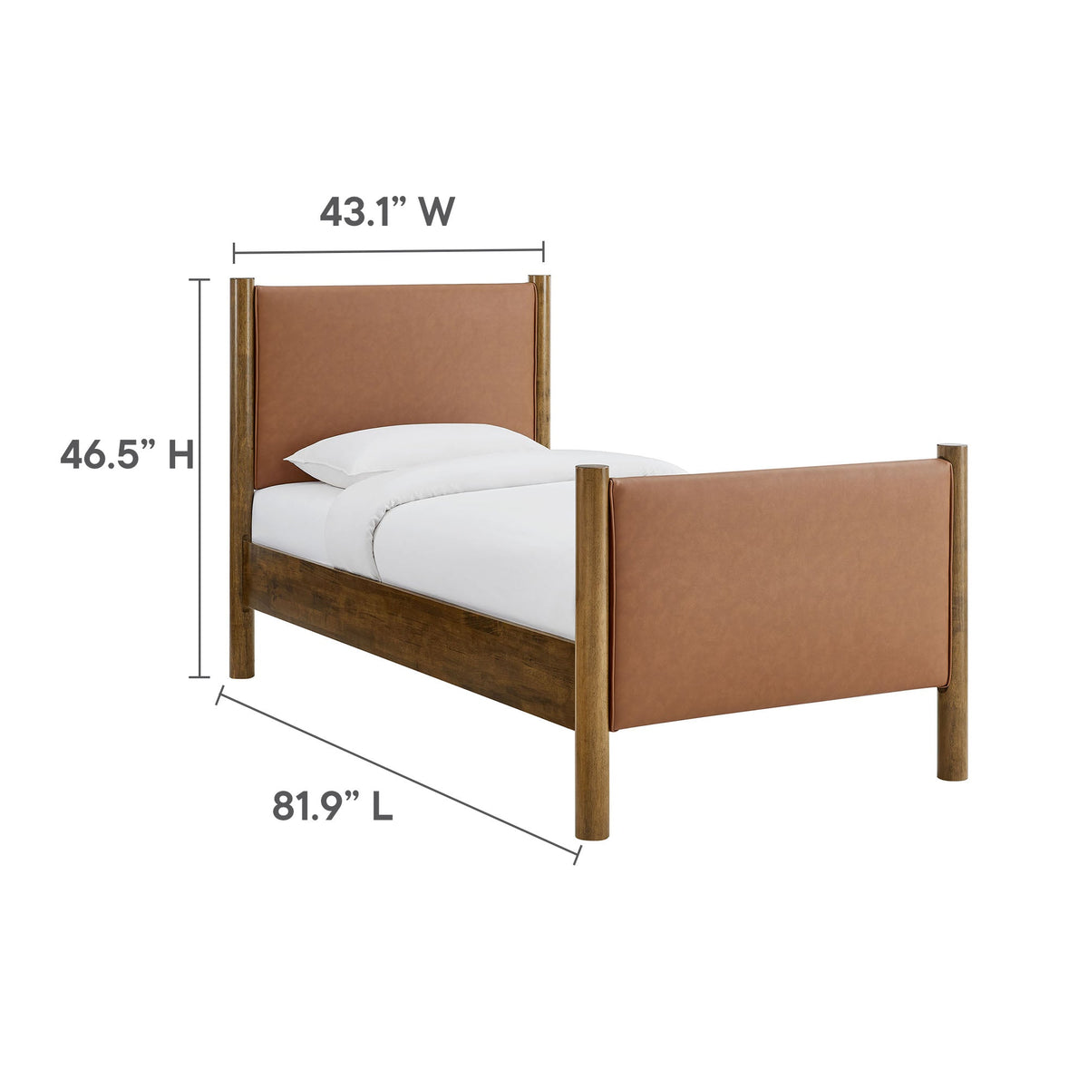 Maven Vegan Leather Upholstered Platform Bed