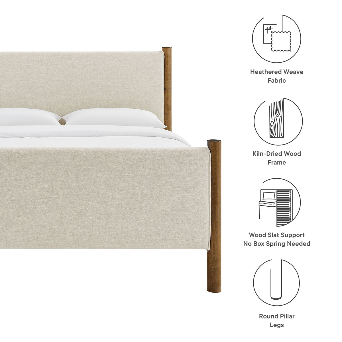 Maven Fabric Upholstered Platform Bed