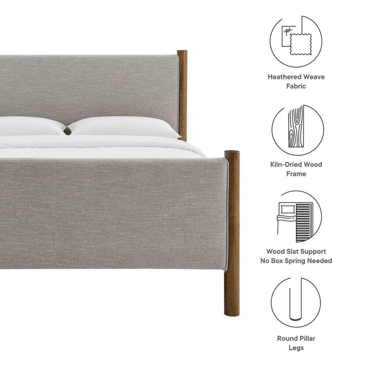 Maven Fabric Upholstered Platform Bed