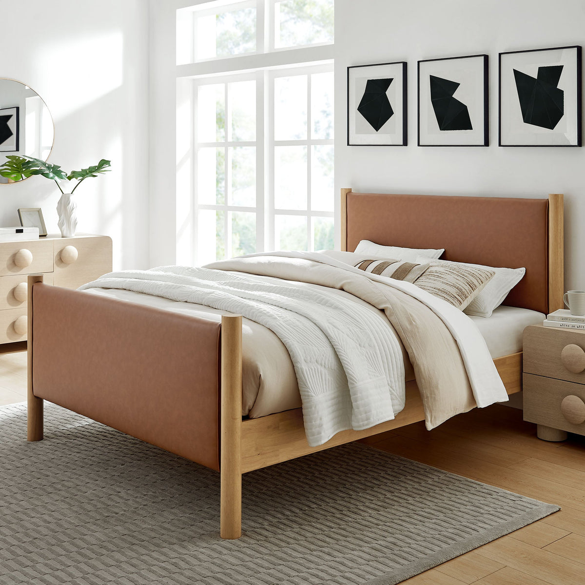 Maven Vegan Leather Upholstered Platform Bed