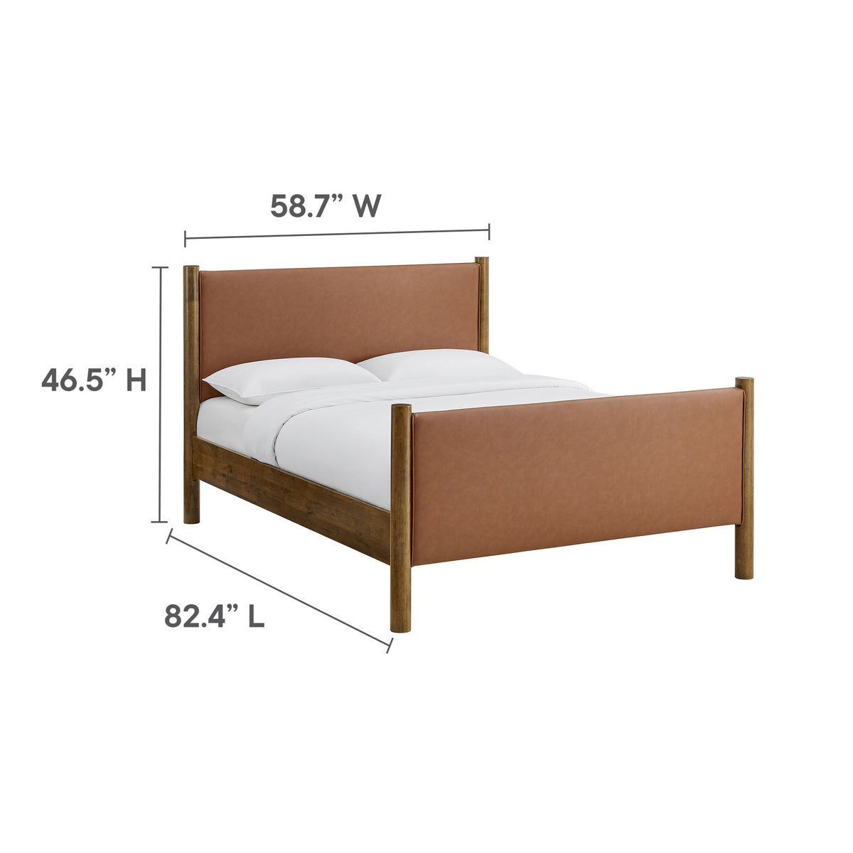 Maven Vegan Leather Upholstered Platform Bed