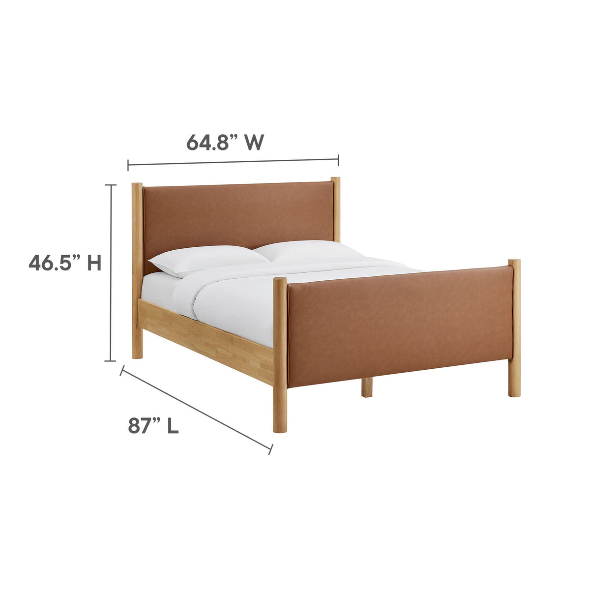Maven Vegan Leather Upholstered Platform Bed