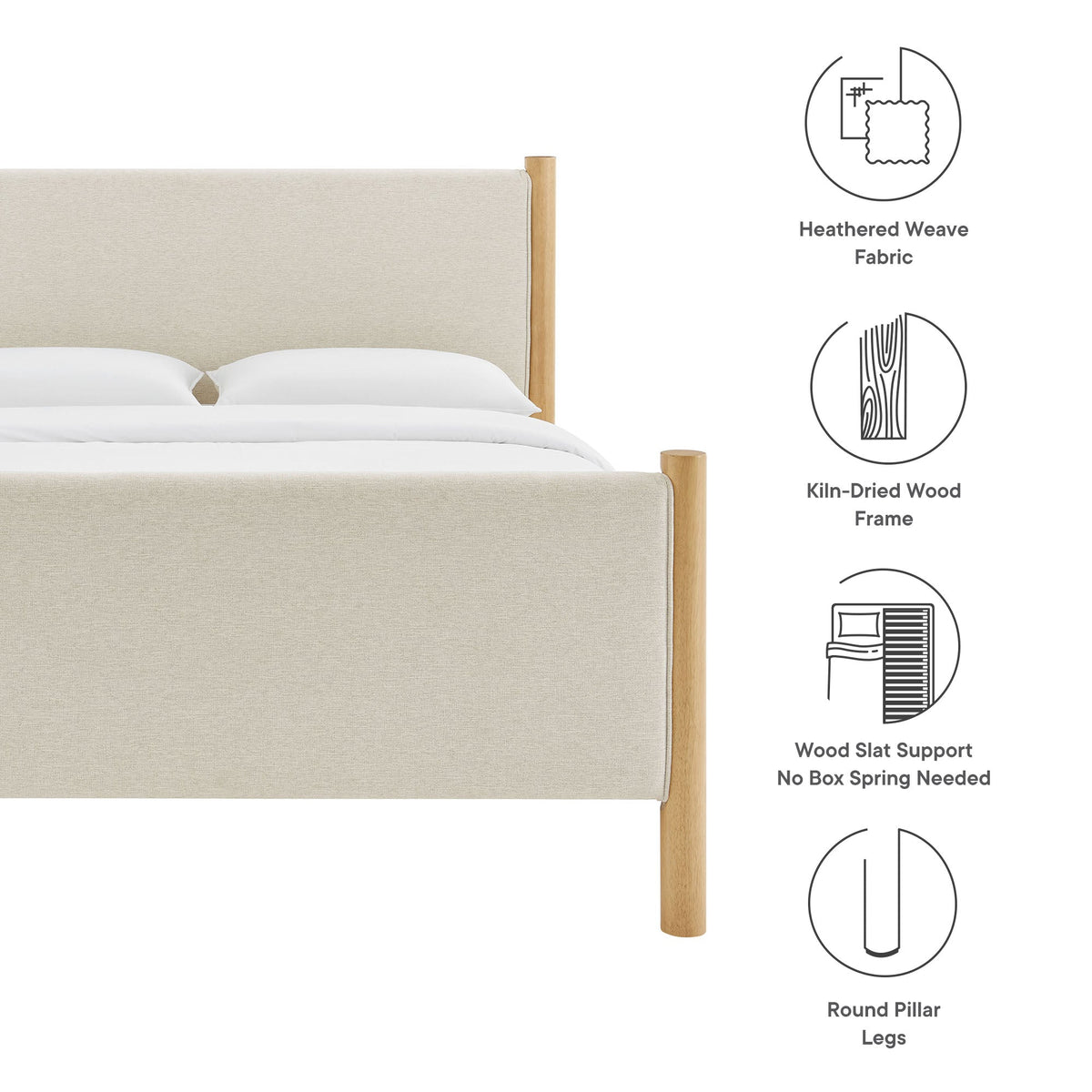 Maven Fabric Upholstered Platform Bed