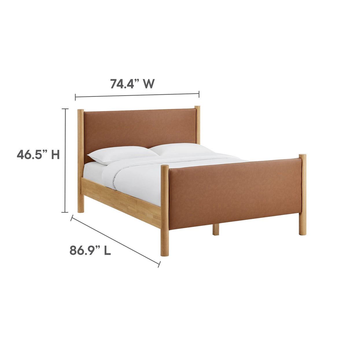 Maven Vegan Leather Upholstered Platform Bed
