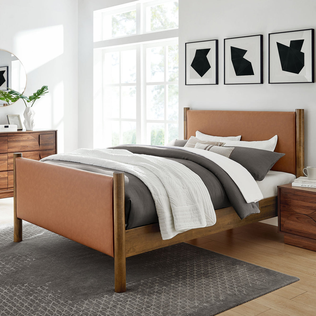 Maven Vegan Leather Upholstered Platform Bed