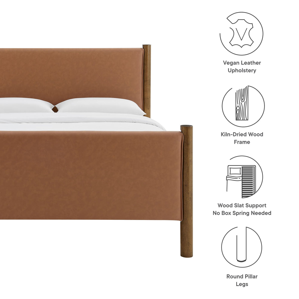 Maven Vegan Leather Upholstered Platform Bed