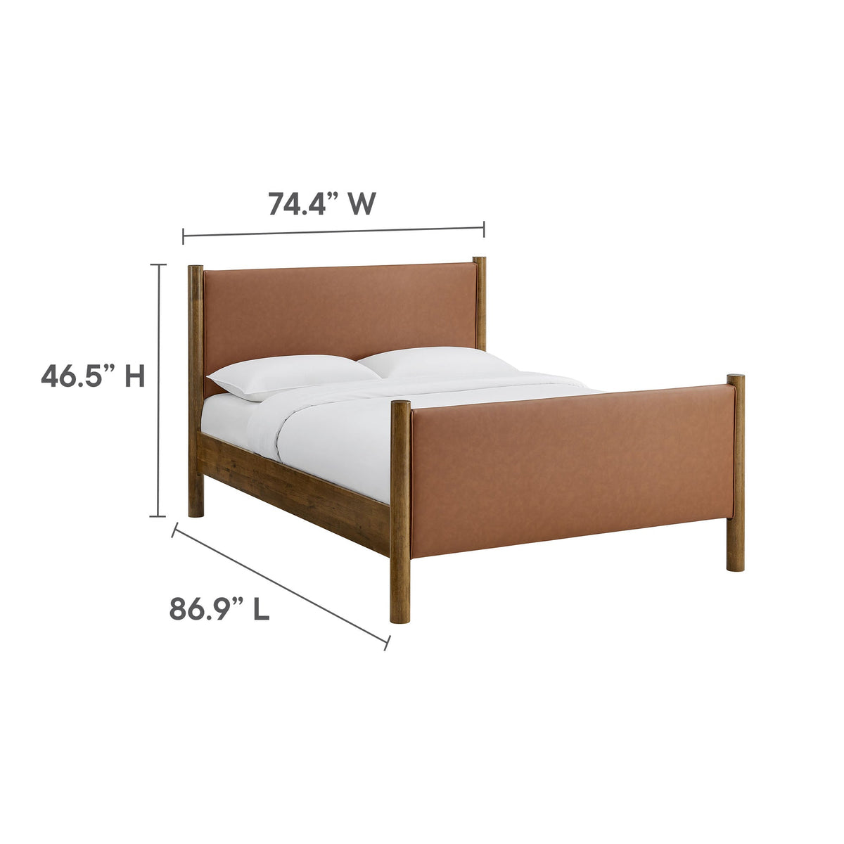 Maven Vegan Leather Upholstered Platform Bed