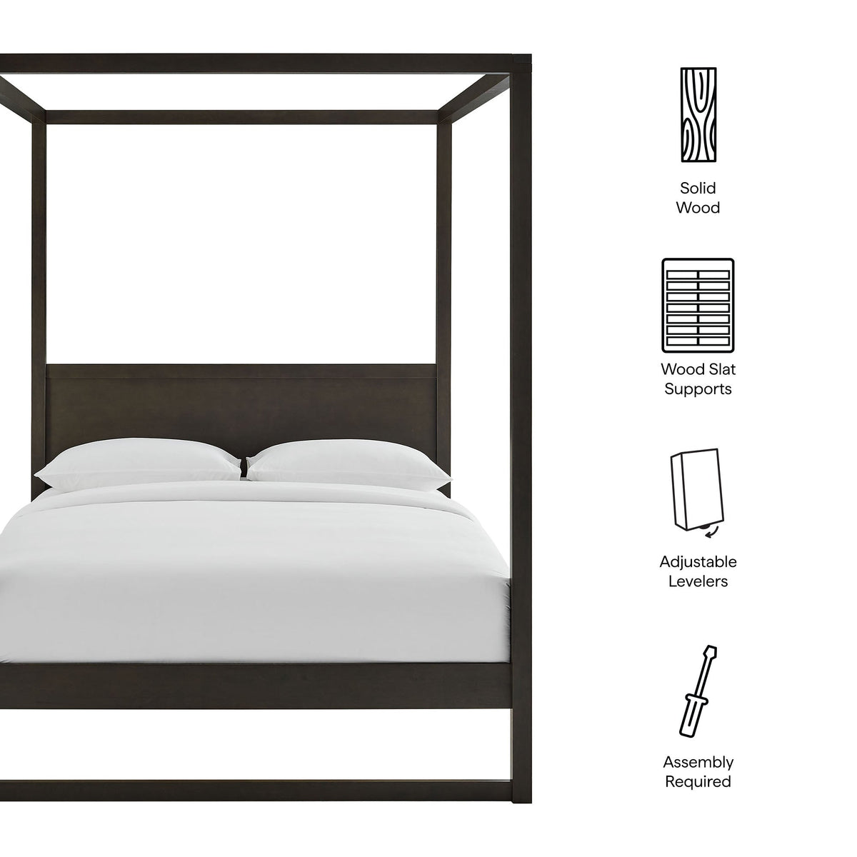 Alva Wood Canopy Platform Bed