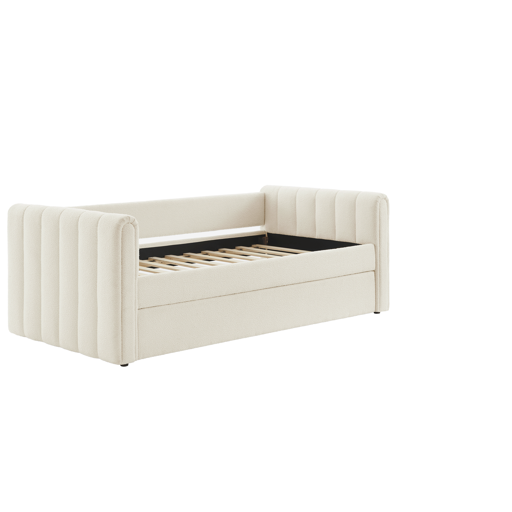 Veyla Channel Tufted Boucle Twin Daybed With Trundle - view 11