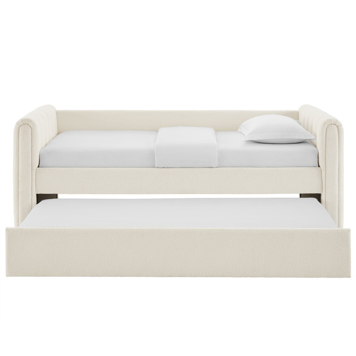 Veyla Channel Tufted Boucle Twin Daybed With Trundle - view 8
