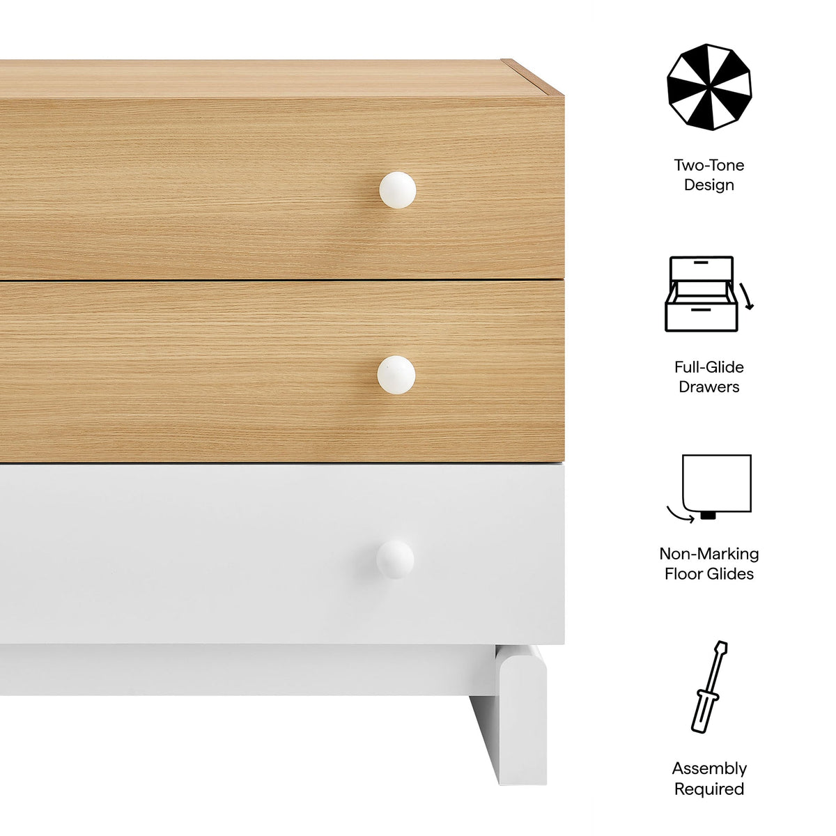 Nolia 3-Drawer Color Block Dresser
