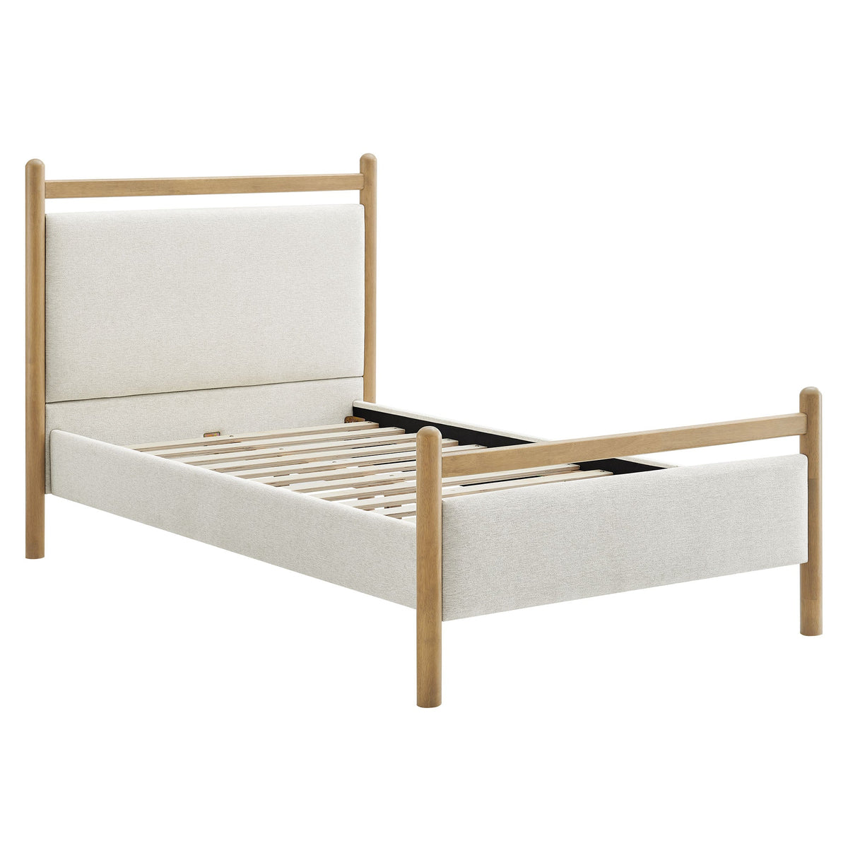 Ginny Platform Bed Frame, Twin, Light Oak Heathered Ivory - view 1