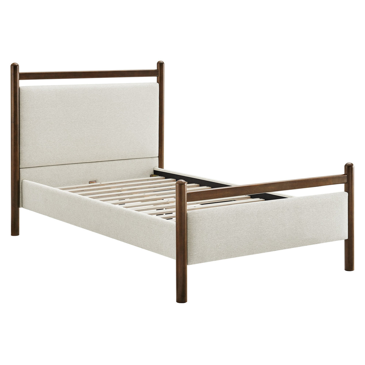 Ginny Platform Bed Frame, Twin, Wenge Heathered Ivory - view 1