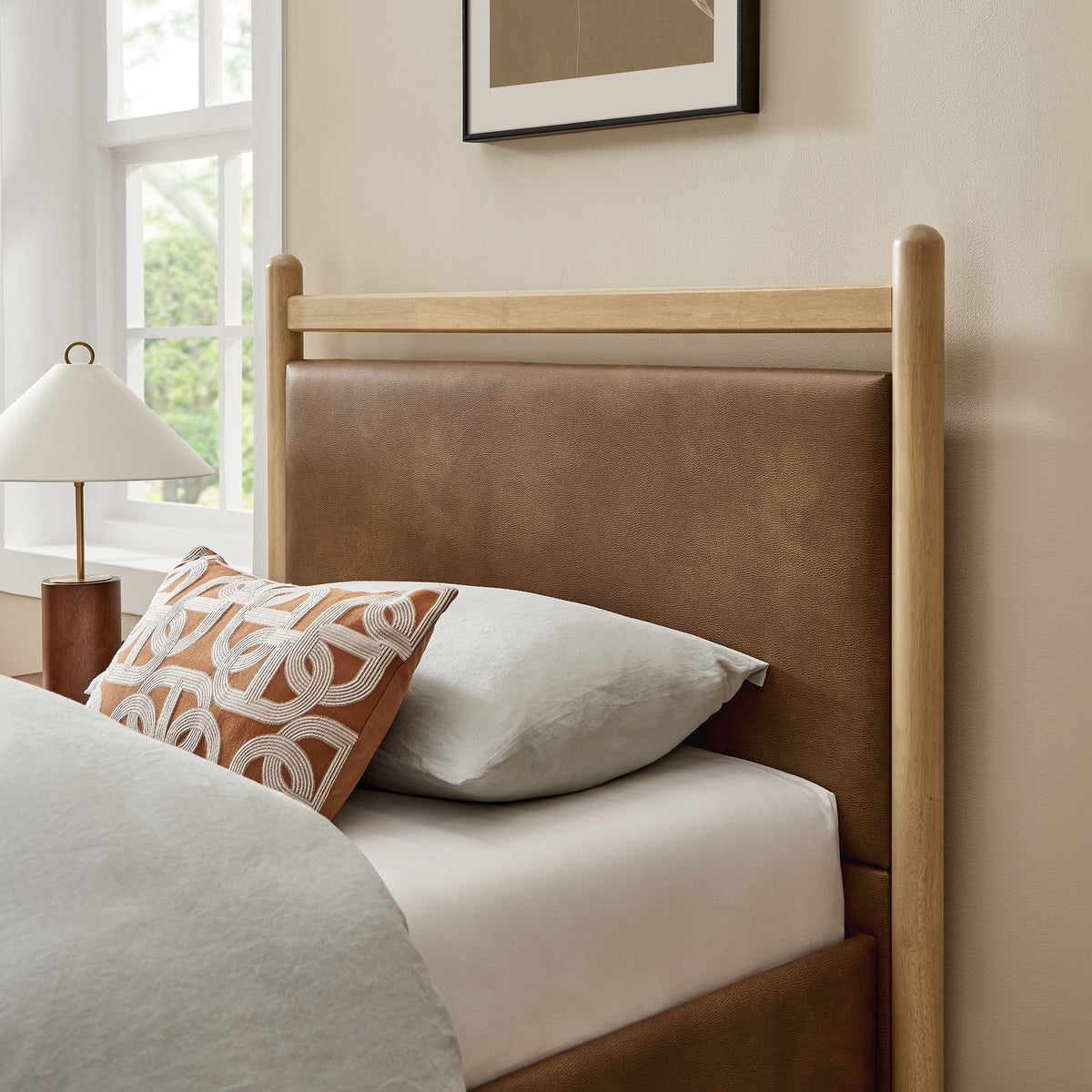 Ginny Vegan Leather Platform Bed Frame