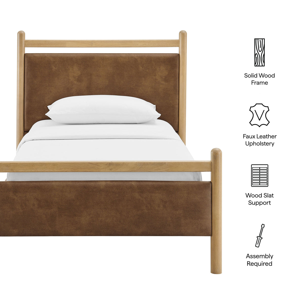 Ginny Vegan Leather Platform Bed Frame