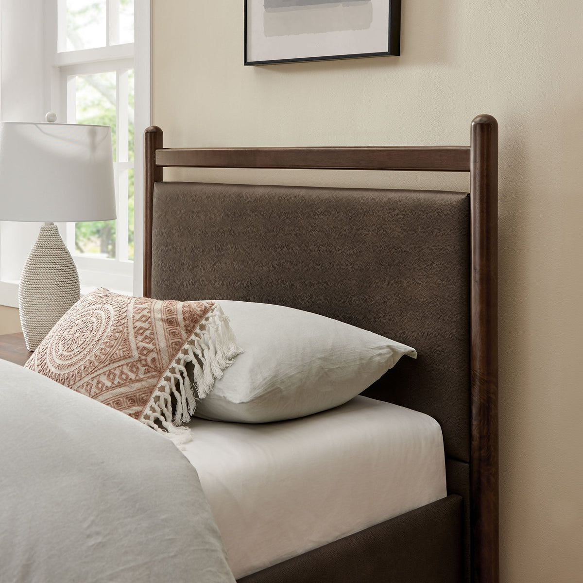 Ginny Vegan Leather Platform Bed Frame