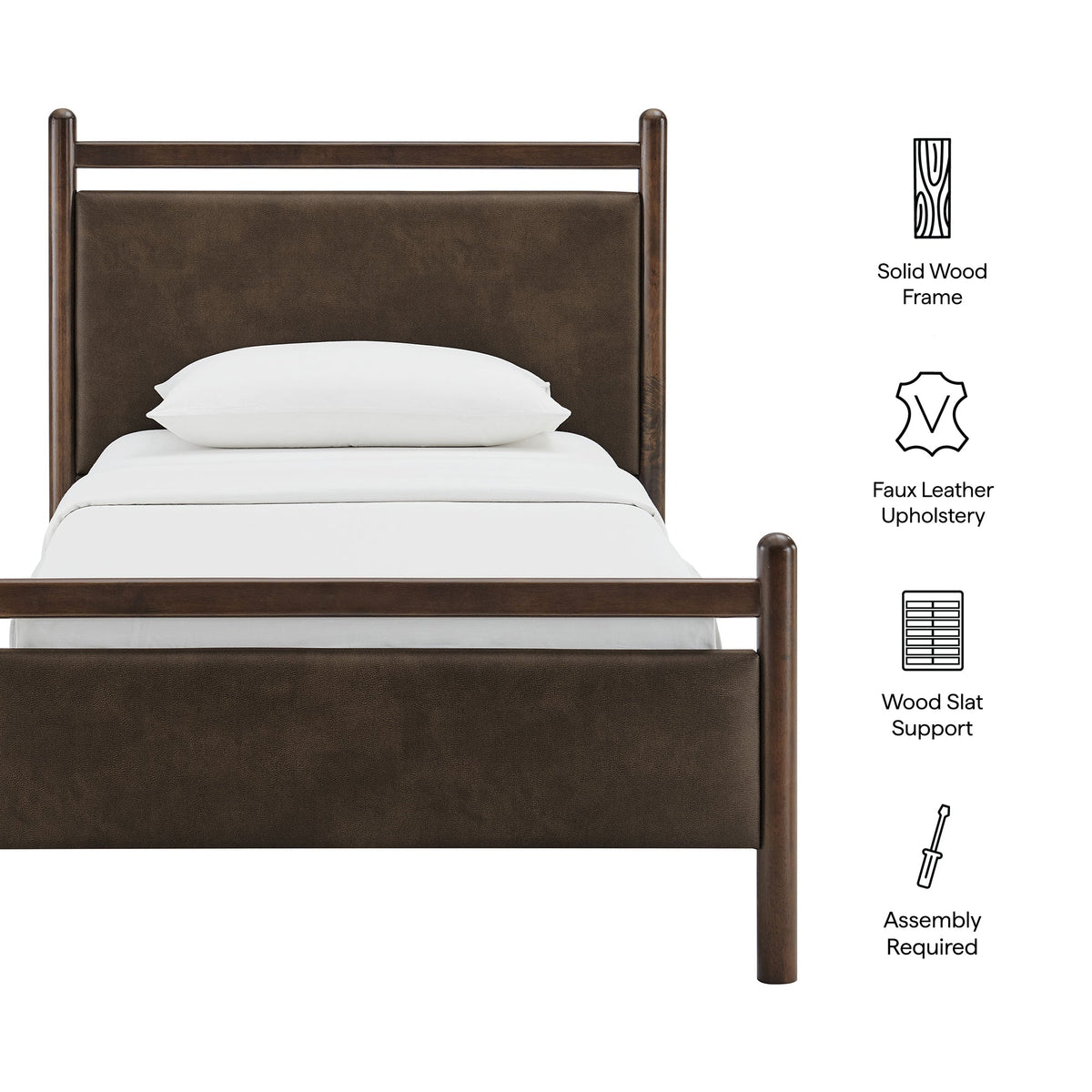 Ginny Vegan Leather Platform Bed Frame