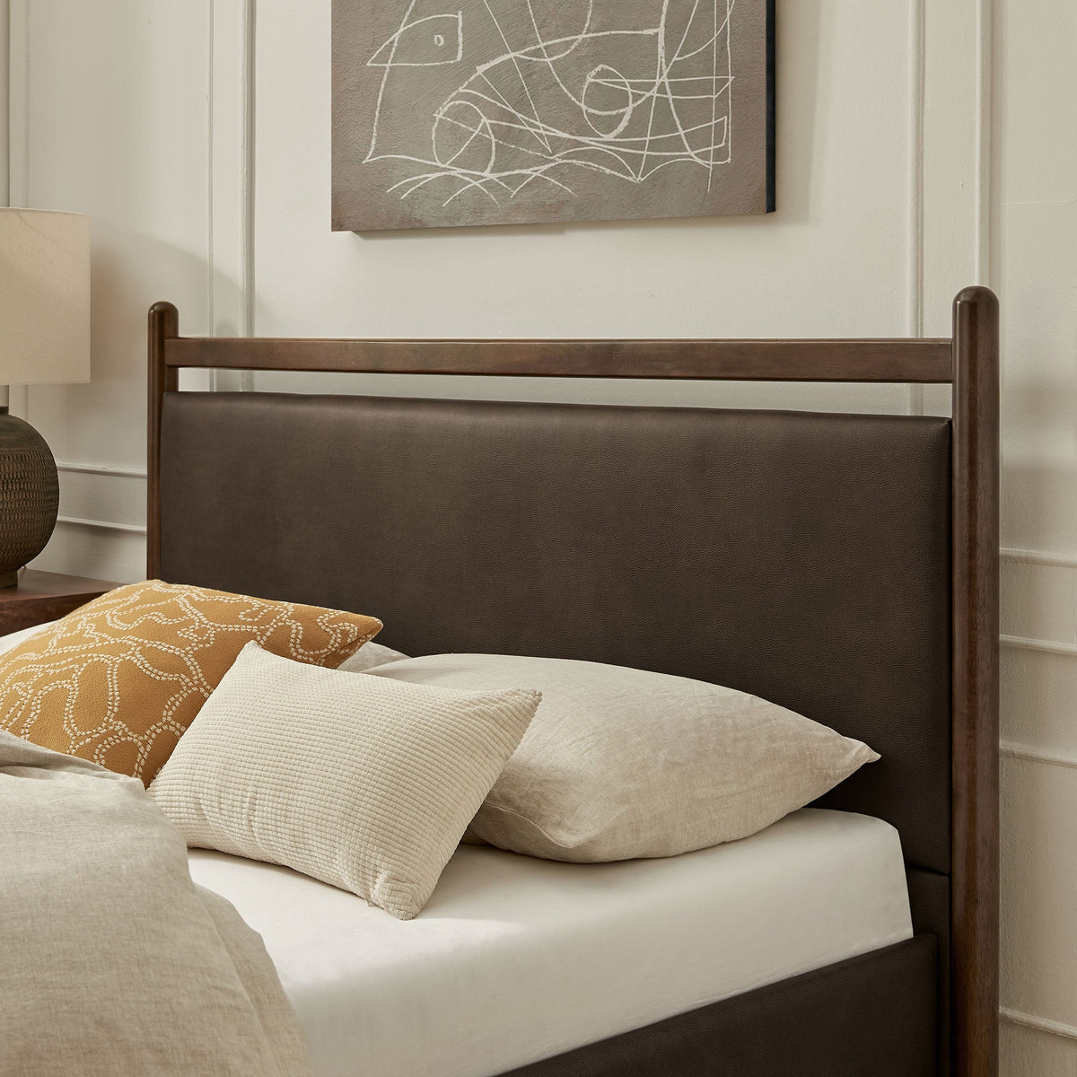 Ginny Vegan Leather Platform Bed Frame