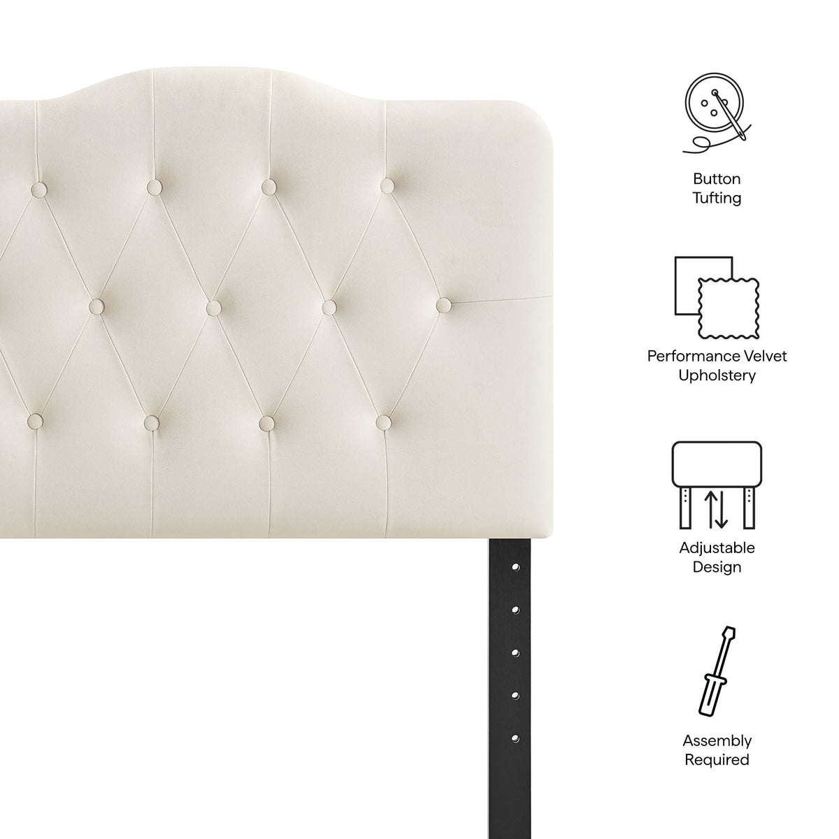 Annabel Diamond Tufted Performance Velvet Headboard