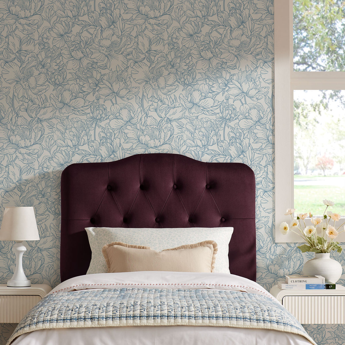 Annabel Diamond Tufted Performance Velvet Headboard