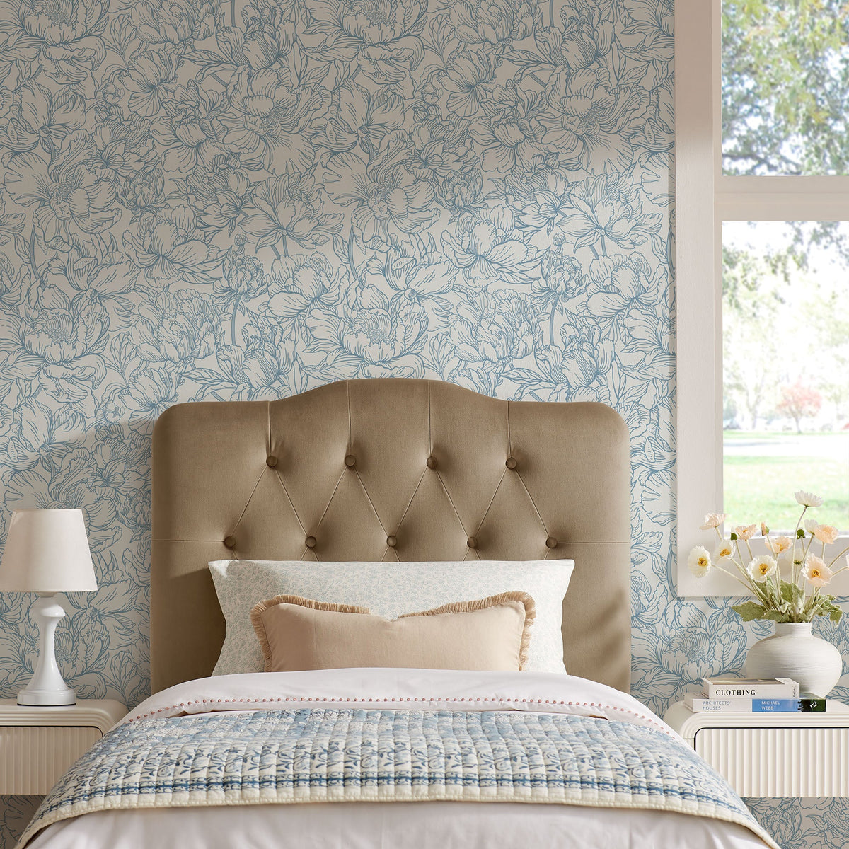 Annabel Diamond Tufted Performance Velvet Headboard