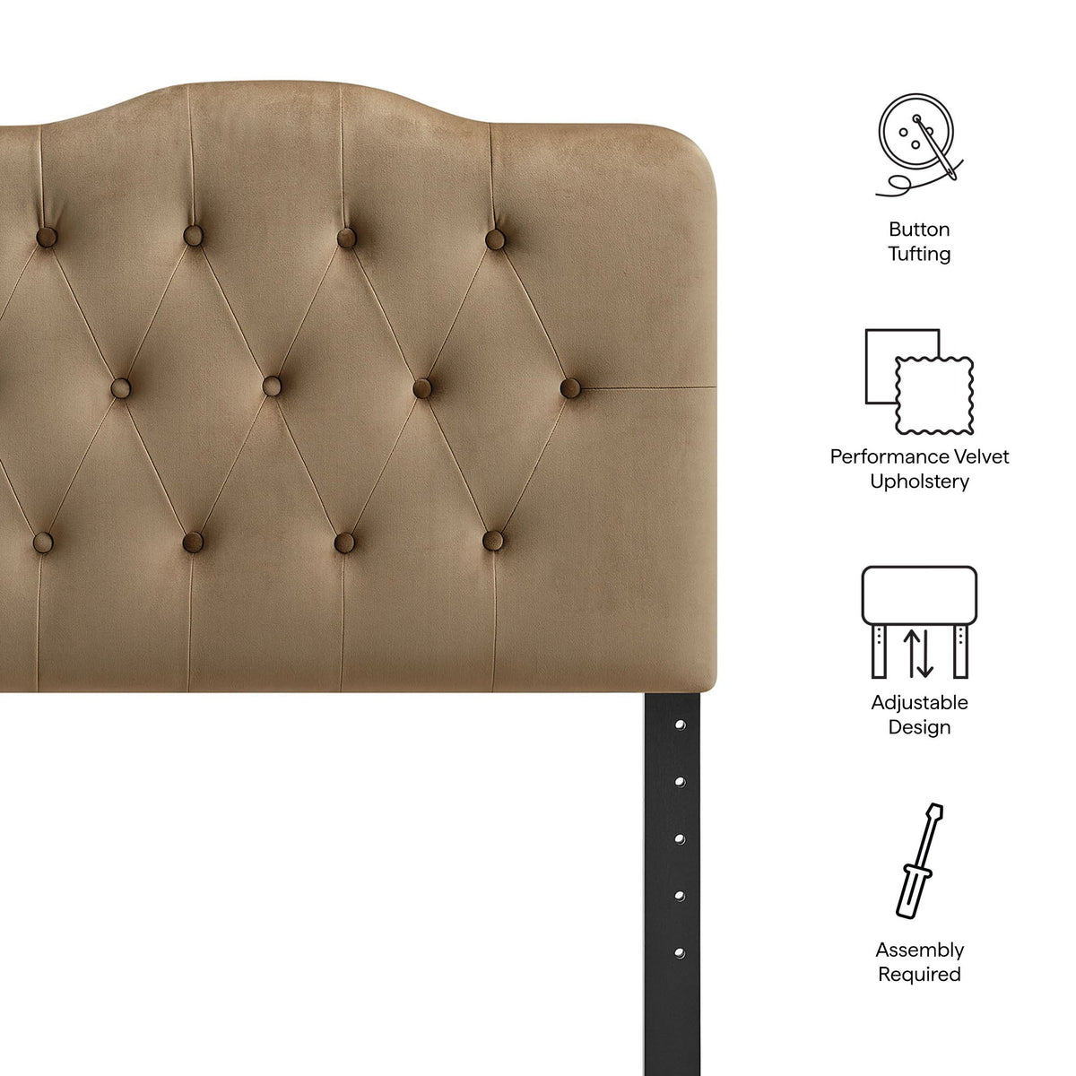 Annabel Diamond Tufted Performance Velvet Headboard
