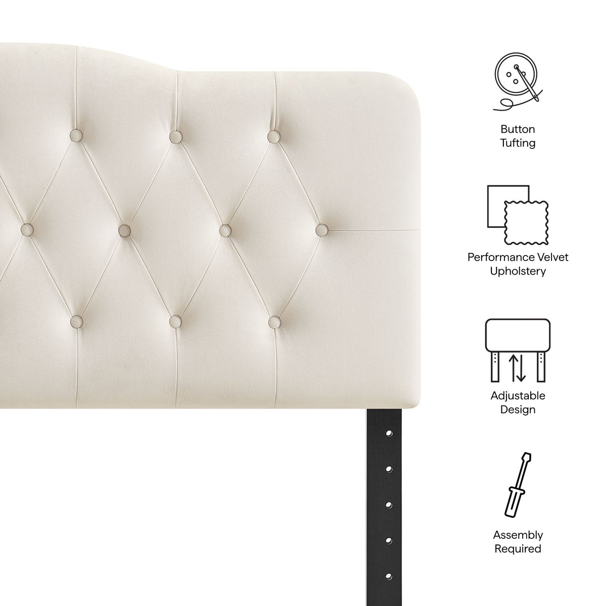 Annabel Diamond Tufted Performance Velvet Headboard